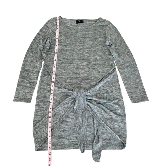 Sport The Kooples gray mini dress long sleeves tie knot skirt 3/8/large - Picture 15 of 16
